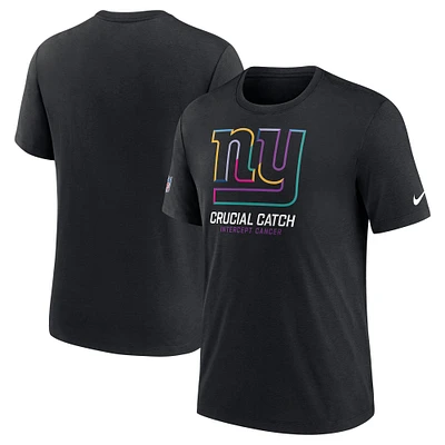 T-shirt Nike noir pour homme New York Giants NFL Crucial Catch 2024