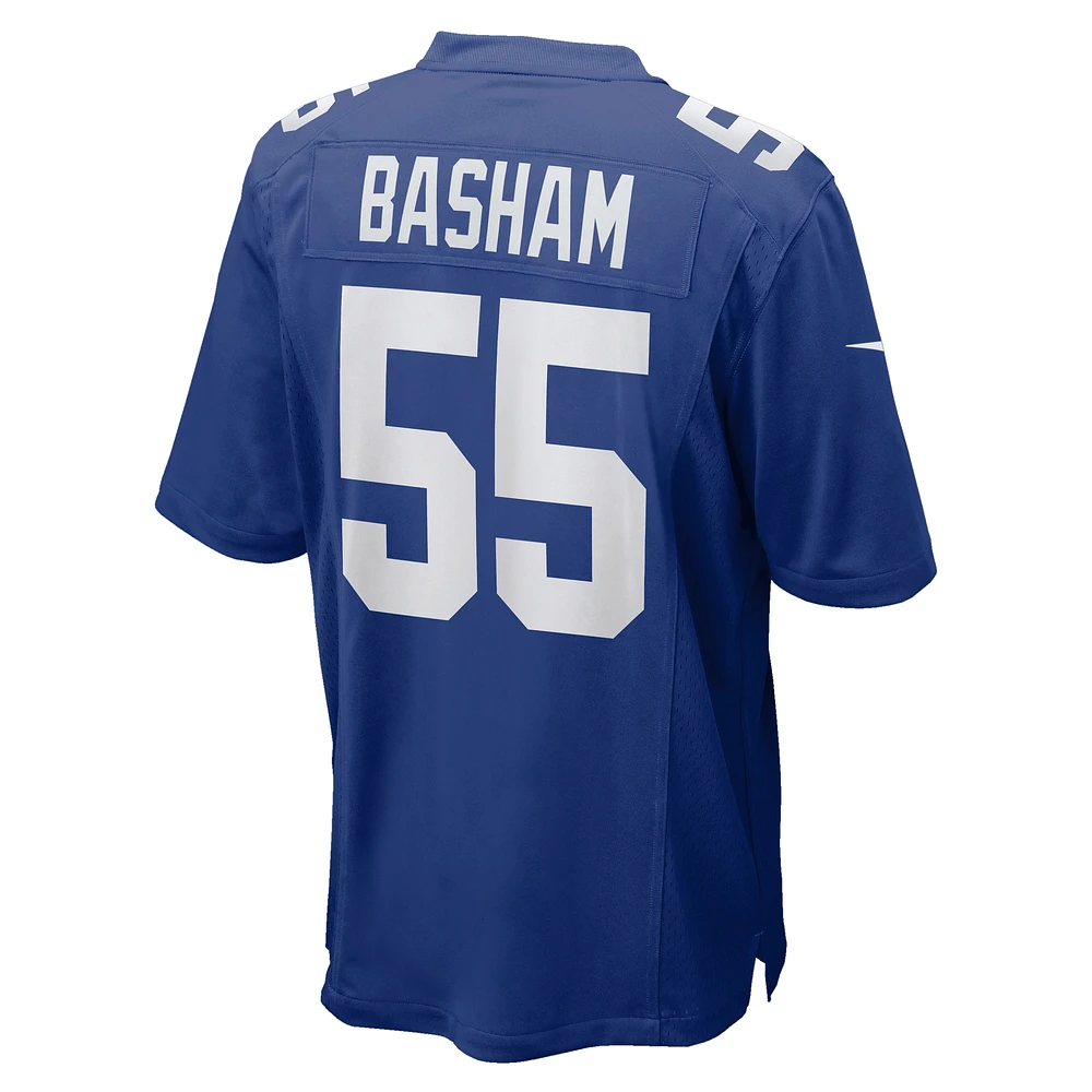 Men's Nike Boogie Basham  Royal New York Giants Team Game Jersey