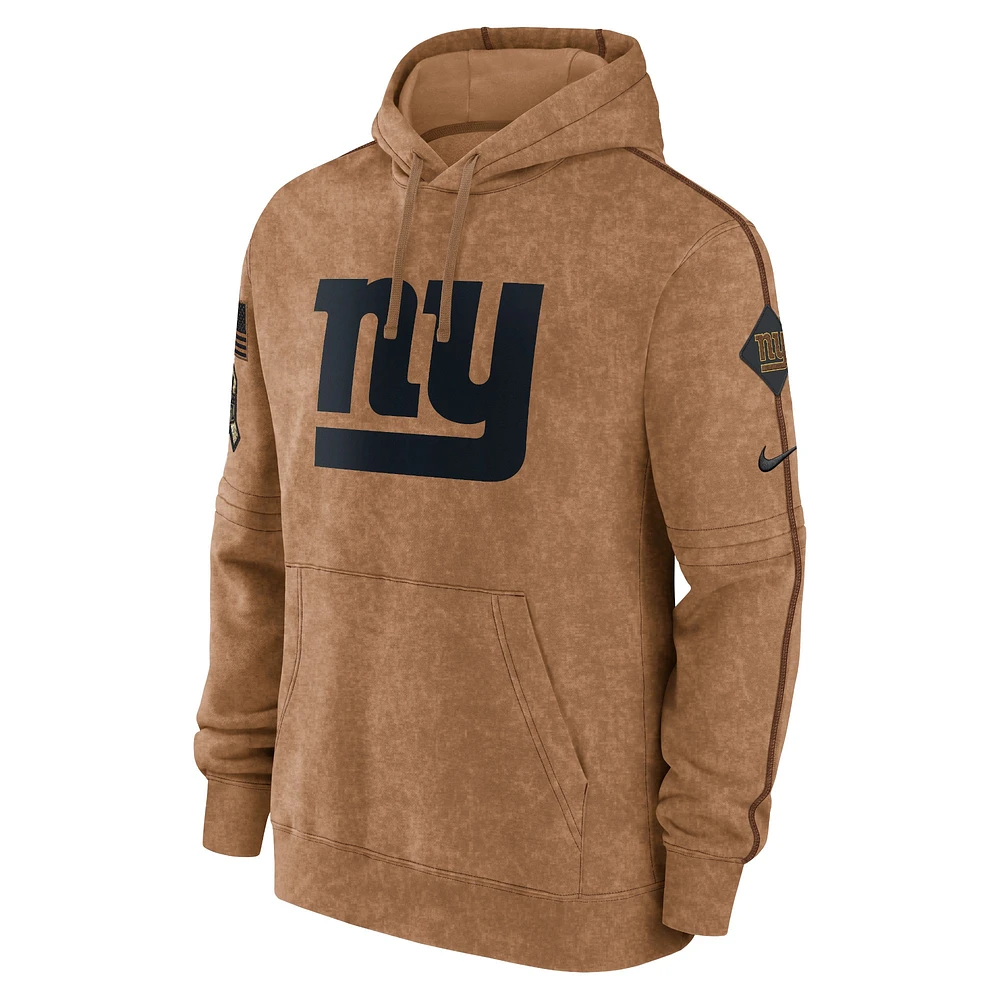 Sweat à capuche Nike New York Giants Salute To Service Club marron pour homme