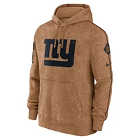 Men's Nike  Brown New York Giants Salute To Service Club Pullover Hoodie