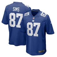 Men's Nike Cam Sims  Royal New York Giants Game Jersey