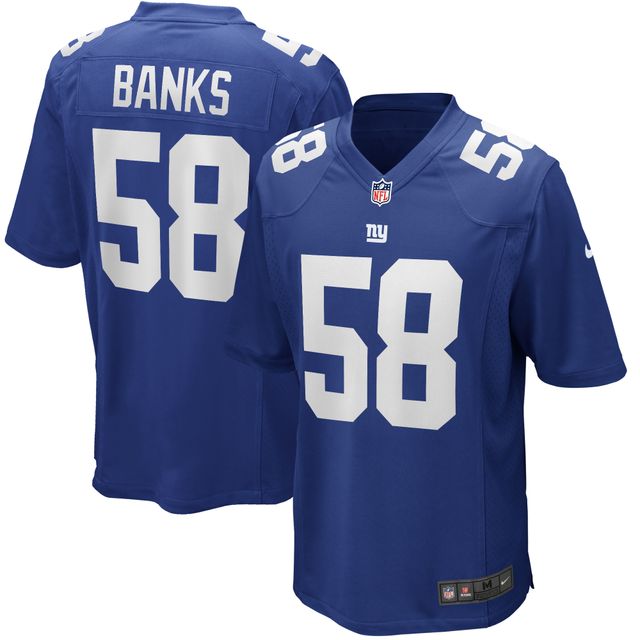 Maillot de joueur retraité Nike Carl Banks Royal New York Giants Game pour homme