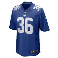 Men's Nike Curtis Bolton  Royal New York Giants Team Game Jersey