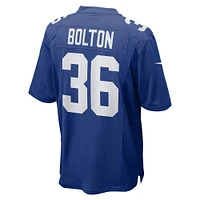 Men's Nike Curtis Bolton  Royal New York Giants Team Game Jersey