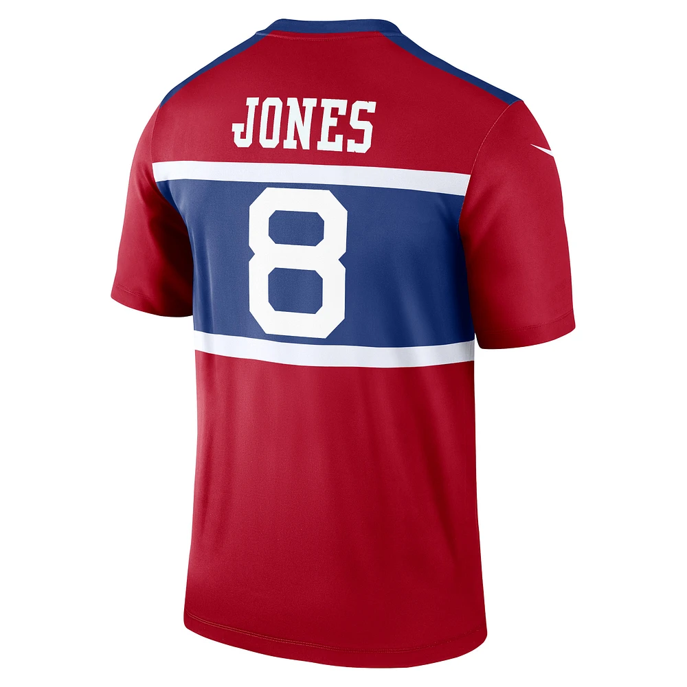 Haut Nike Daniel Jones rouge New York Giants Alternate Legend Player Performance pour homme