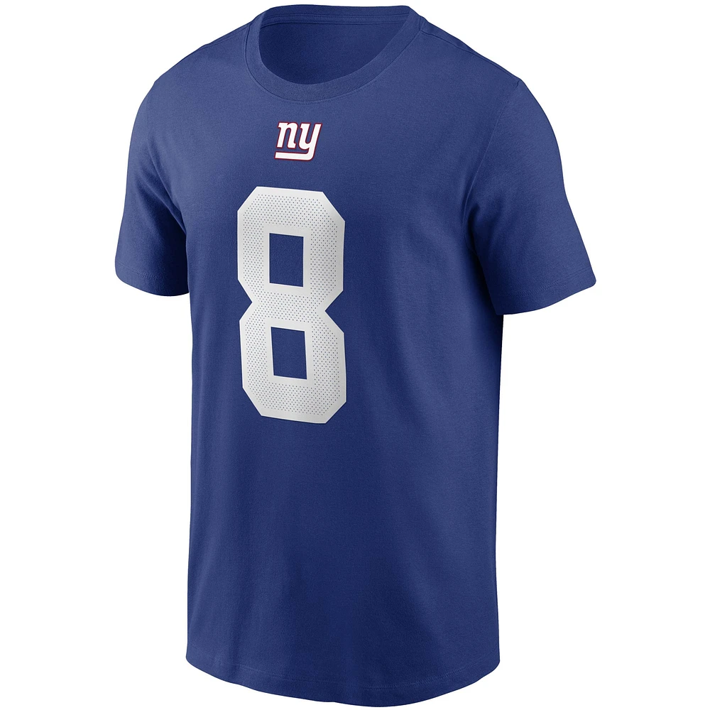 T-shirt avec nom et numéro Nike Daniel Jones Royal New York Giants pour homme