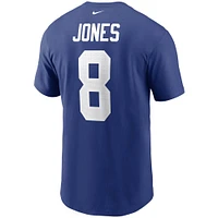 Men's Nike Daniel Jones Royal New York Giants Name & Number T-Shirt