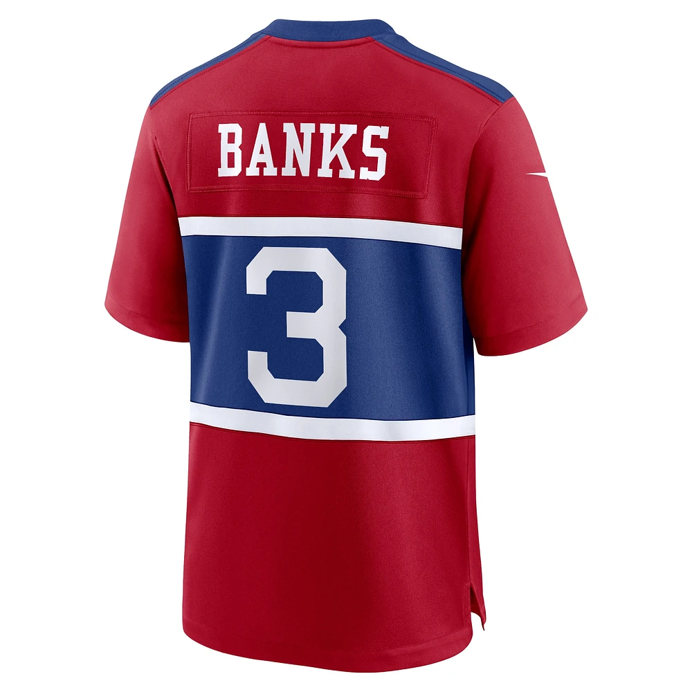 Maillot de match joueur alternatif des New York Giants Nike Deonte Banks Century rouge pour homme