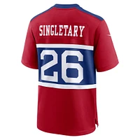 Maillot de match joueur alternatif des New York Giants Nike Devin Singletary Century rouge pour homme