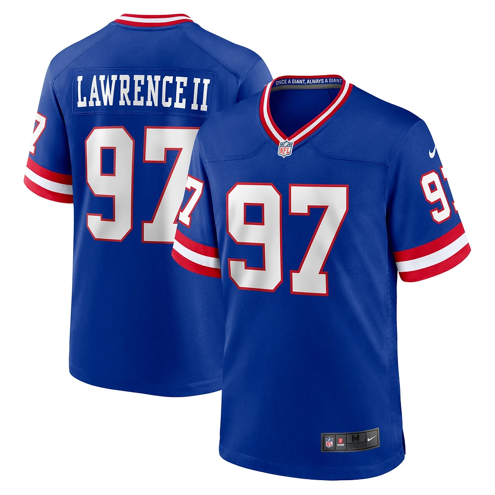 Nike Dexter Lawrence II Royal New York Giants Maillot de joueur jeu classique pour homme