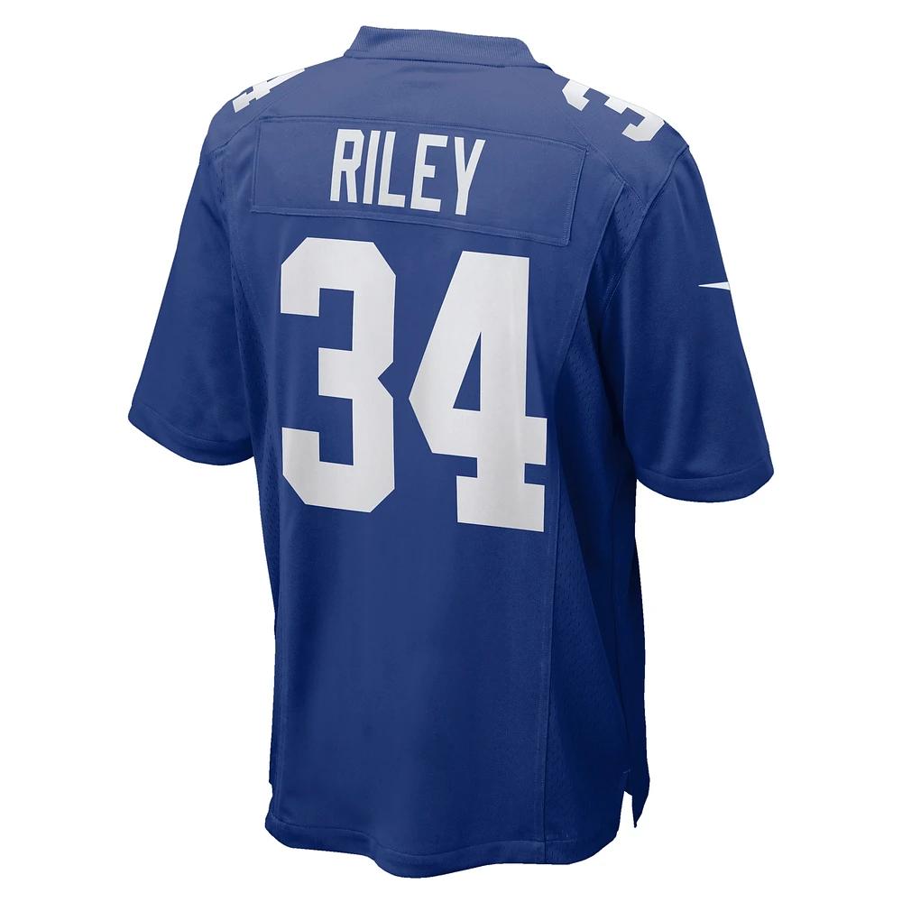 Men's Nike Elijah Riley  Royal New York Giants Team Game Jersey