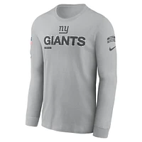 T-shirt à manches longues Nike New York Giants 2024 Salute To Service pour homme Gris