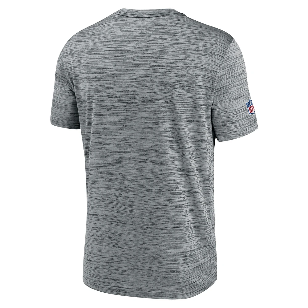 Men's Nike Gray New York Giants Sideline Velocity Throwback Logo Performance T-Shirt