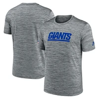 Men's Nike Gray New York Giants Sideline Velocity Throwback Logo Performance T-Shirt