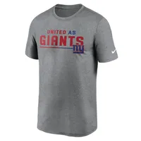 T-shirt de performance Nike pour homme New York Giants Legend Team Shoutout gris chiné