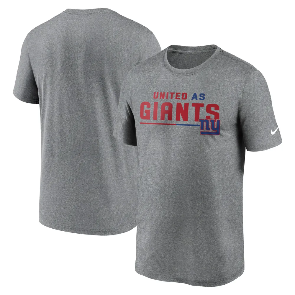 T-shirt de performance Nike pour homme New York Giants Legend Team Shoutout gris chiné