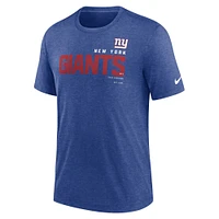 T-shirt Nike Heather Royal New York Giants Team Tri-Blend pour Homme