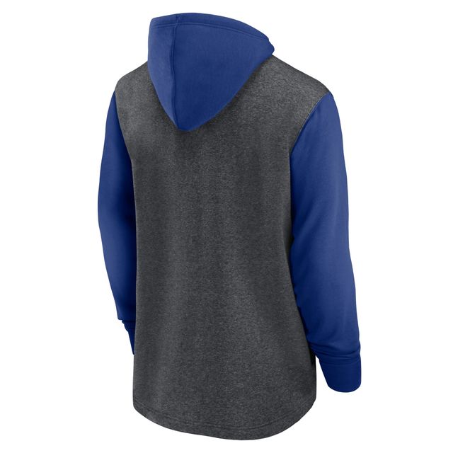 Chandail à capuchon pour homme Surrey Legacy Nike Heathered Charcoal/Royal New York Giants