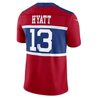 Men's Nike Jalin Hyatt Century Red New York Giants Alternate Vapor F.U.S.E. Limited Jersey