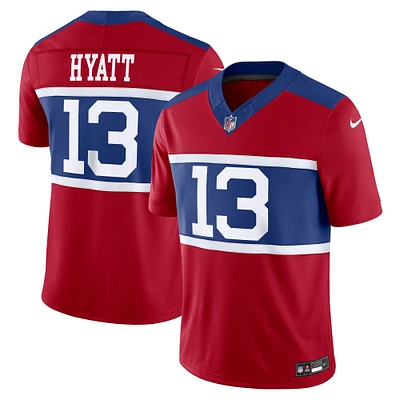 Men's Nike Jalin Hyatt Century Red New York Giants Alternate Vapor F.U.S.E. Limited Jersey