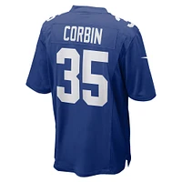 Maillot de match l'équipe Nike Jashaun Corbin Royal New York Giants pour homme