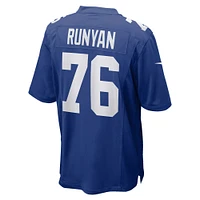 Maillot de match l'équipe Nike Jon Runyan Royal New York Giants pour homme