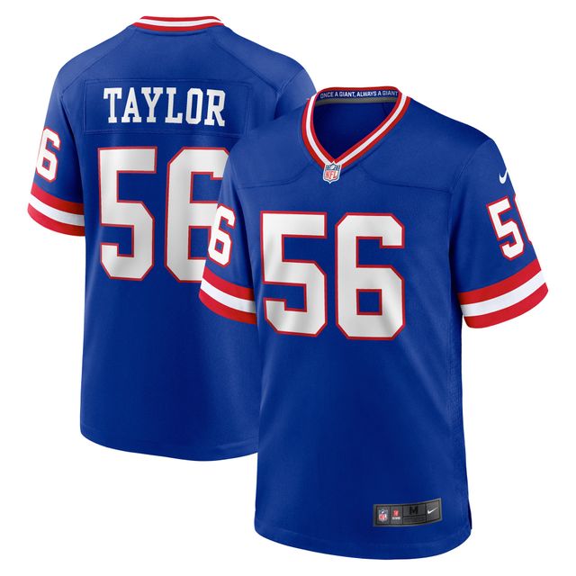 Maillot de match classique joueur retraité Nike Lawrence Taylor Royal New York Giants pour homme