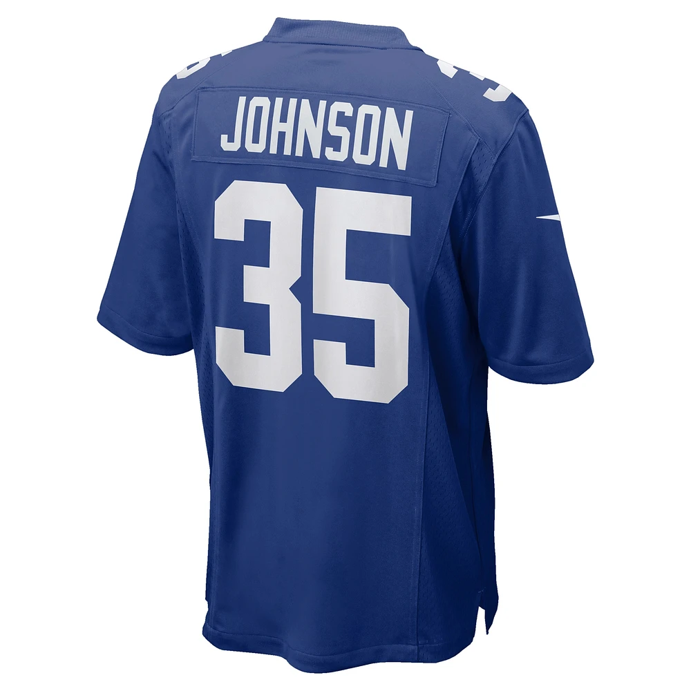 Men's Nike Leonard Johnson Royal New York Giants Game Player Jersey