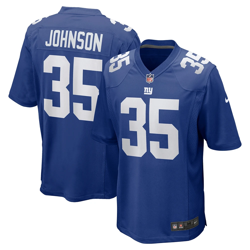 Maillot de joueur Nike Leonard Johnson Royal New York Giants pour homme