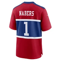 Maillot de match alternatif Nike Malik Nabers Century Red New York Giants pour homme