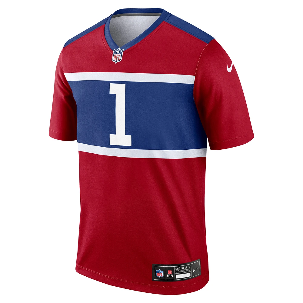 Haut Nike Malik Nabers rouge New York Giants Alternate Legend Player Performance pour homme