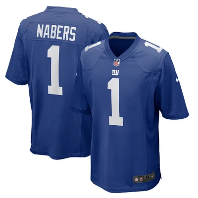 Maillot de jeu Nike Malik Nabers Royal New York Giants pour homme