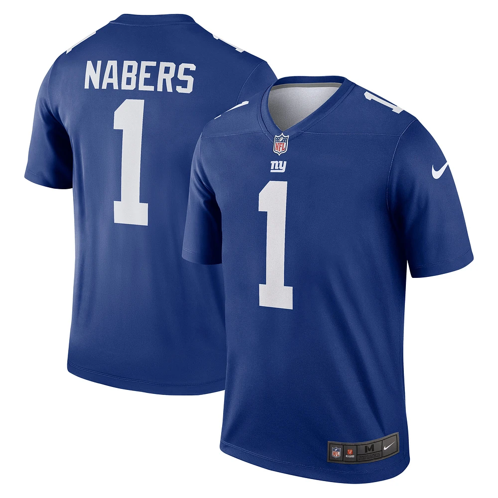 Men's Nike Malik Nabers Royal New York Giants Team Legend Player Performance Top