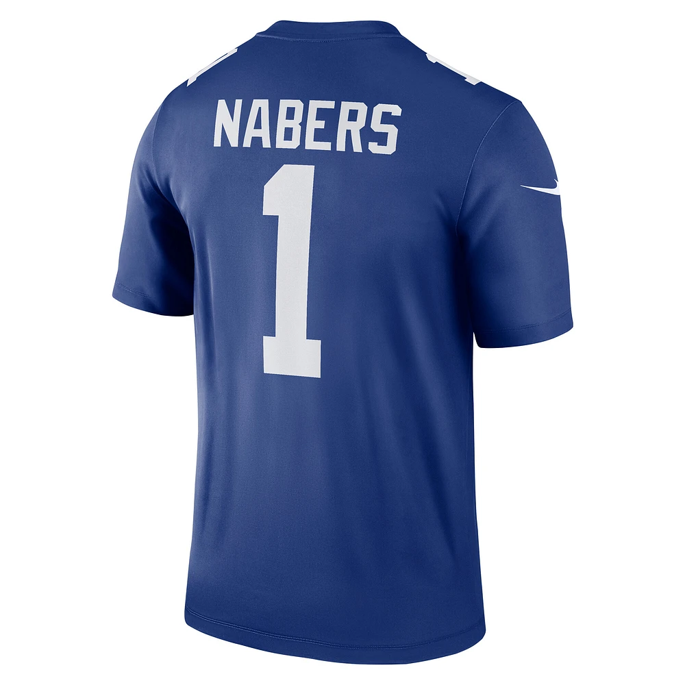 Men's Nike Malik Nabers Royal New York Giants Team Legend Player Performance Top