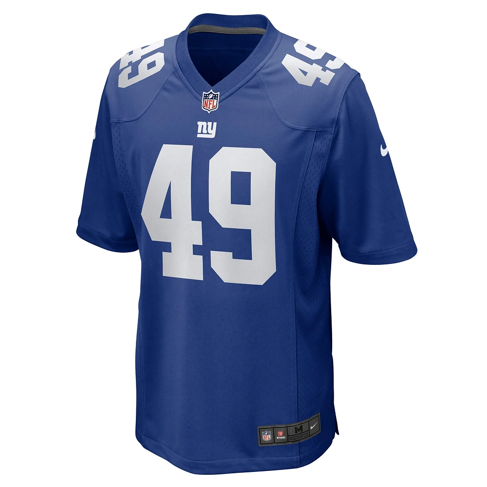 Maillot de match Nike Matthew Adams Royal New York Giants pour homme
