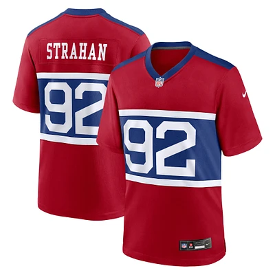 Maillot de match joueur retraité suppléant Nike Michael Strahan Century Red des New York Giants pour homme