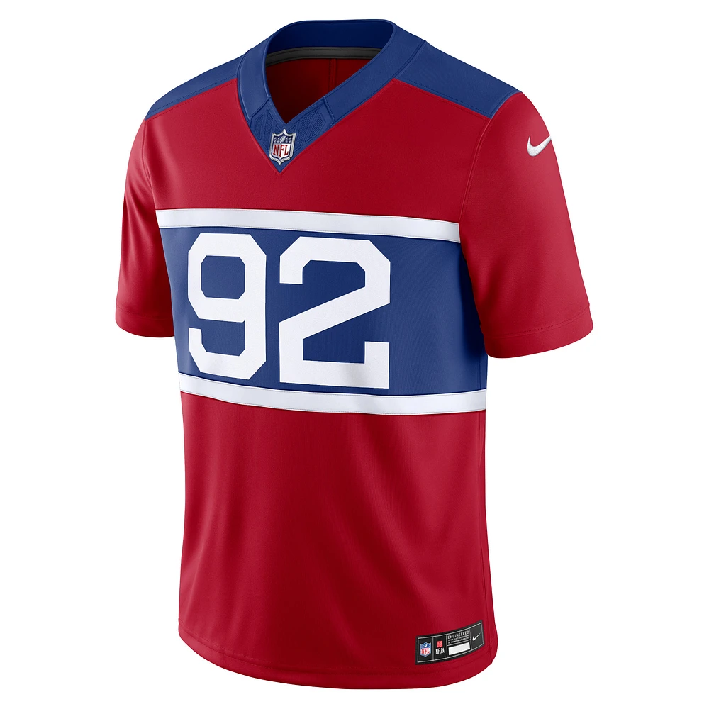 Nike Michael Strahan Century Rouge pour hommes New York Giants Alternate Vapor F.U.S.E. Maillot limité de joueur retraité