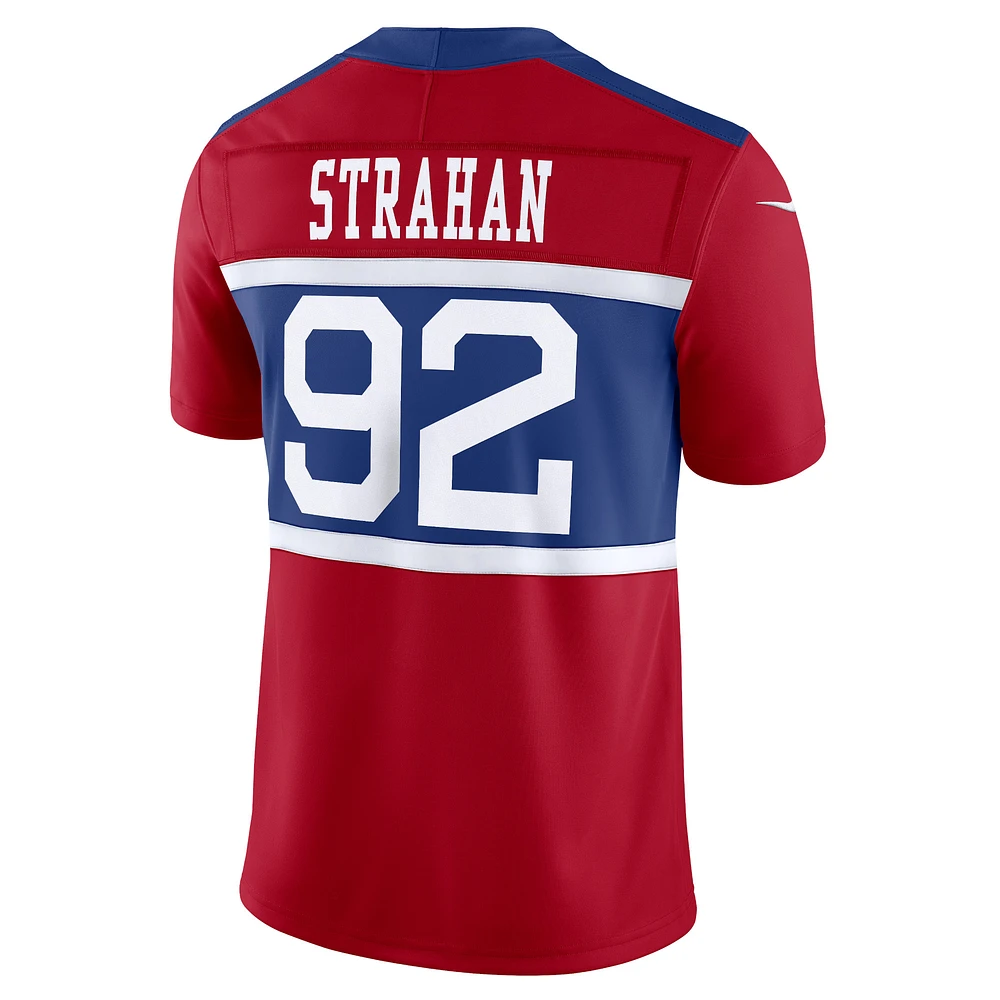 Nike Michael Strahan Century Rouge pour hommes New York Giants Alternate Vapor F.U.S.E. Maillot limité de joueur retraité