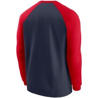 New York Giants Nike Historic Raglan Crew Performance Sweater - Navy/Red