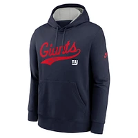 Sweat à capuche Nike bleu marine avec logo New York Giants Rewind Club pour homme