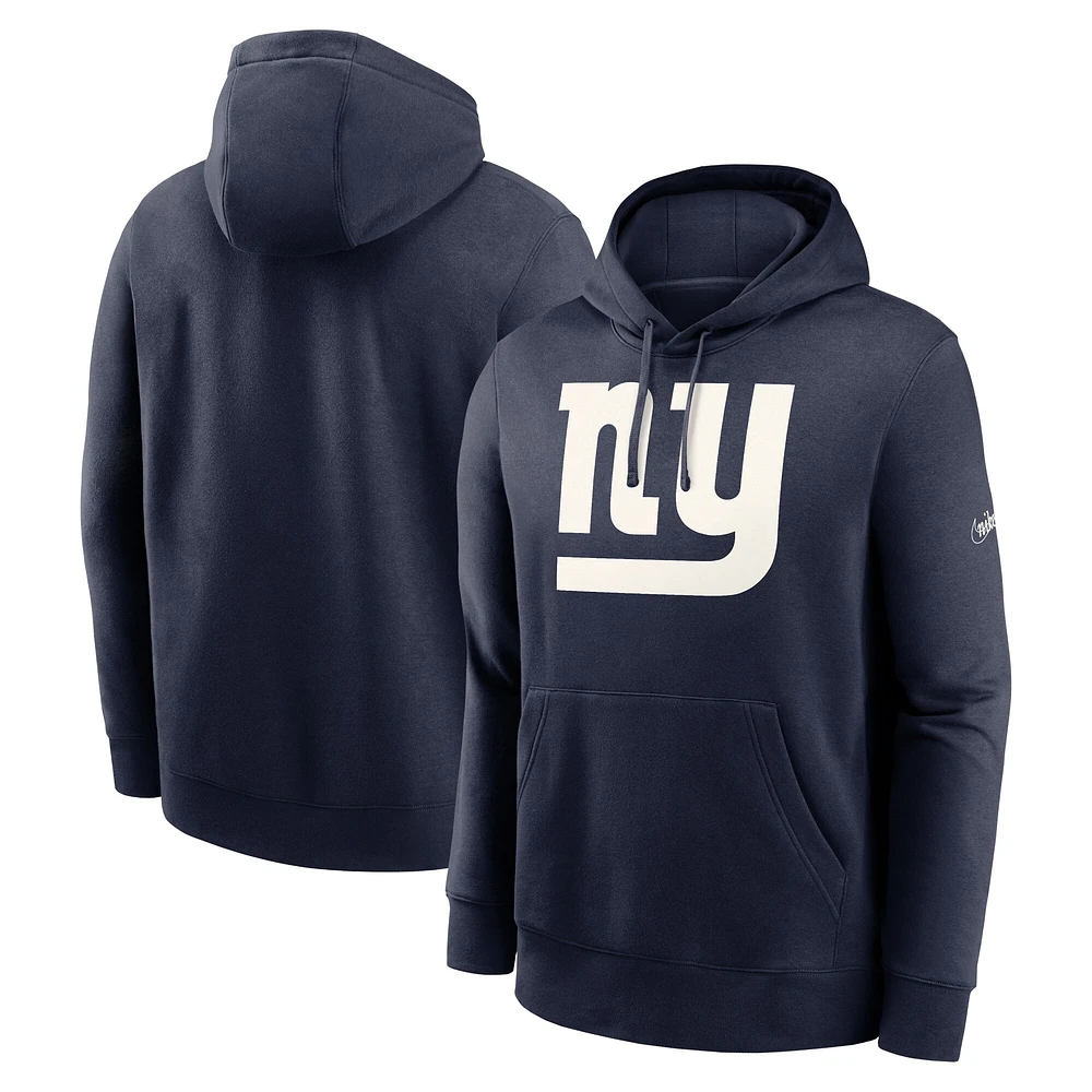 Men's Nike  Navy New York Giants Rewind Club Pullover Hoodie
