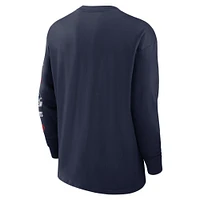 Men's Nike Navy New York Giants Rewind Heavy Max90 Pocket Long Sleeve T-Shirt