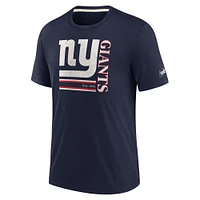 T-shirt Nike New York Giants Wordmark Logo Tri-Blend pour homme bleu marine