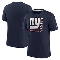 T-shirt Nike New York Giants Wordmark Logo Tri-Blend pour homme bleu marine