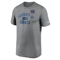 T-shirt Performance Property Of Legend des New York Giants Nike pour homme, anthracite chiné