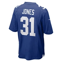 Men's Nike Nic Jones  Royal New York Giants Team Game Jersey