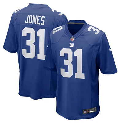 Men's Nike Nic Jones  Royal New York Giants Team Game Jersey