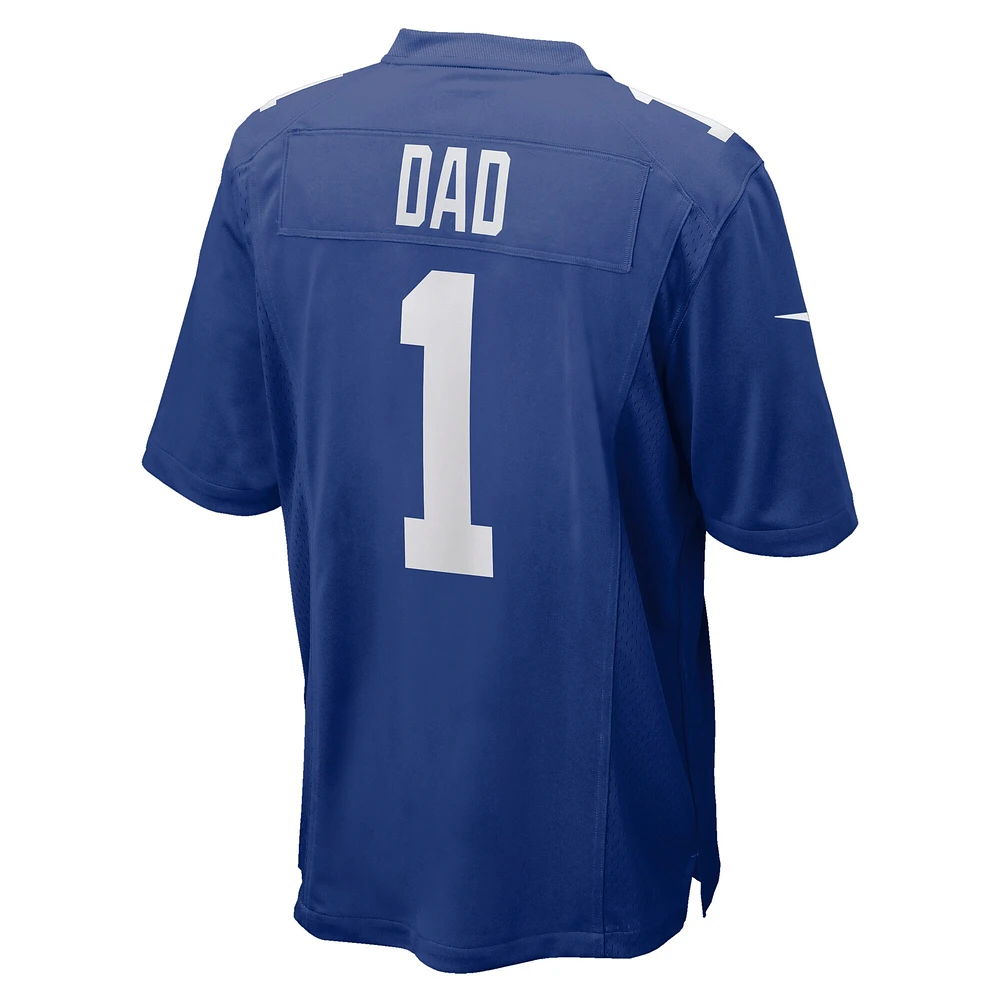 Maillot de match numéro 1 Dad Royal New York Giants Nike pour homme