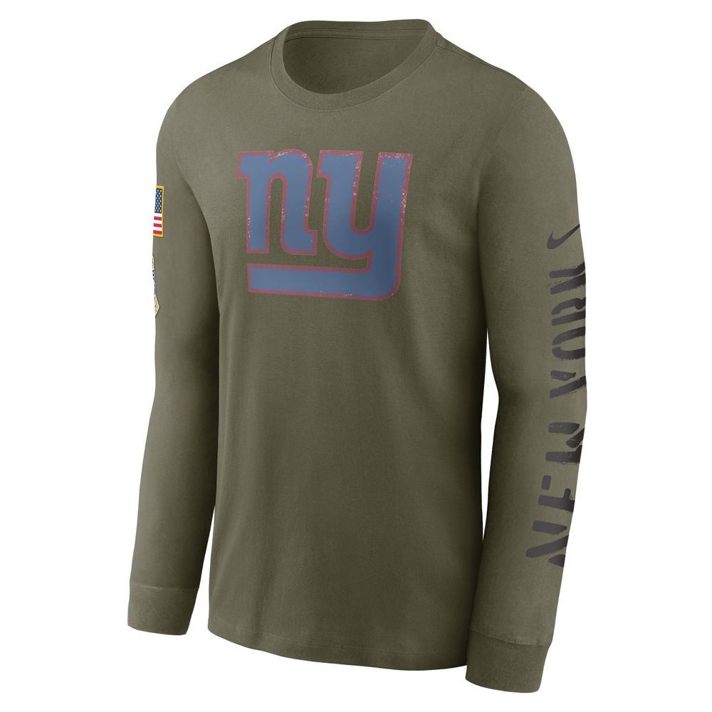 Men's Nike Olive New York Giants 2022 Salute To Service - Team Logo Long Sleeve T-Shirt