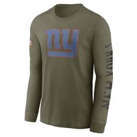 Men's Nike Olive New York Giants 2022 Salute To Service - Team Logo Long Sleeve T-Shirt